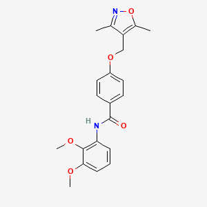 molecular formula C21H22N2O5 B4372125 N~1~-(2,3-DIMETHOXYPHENYL)-4-[(3,5-DIMETHYL-4-ISOXAZOLYL)METHOXY]BENZAMIDE 