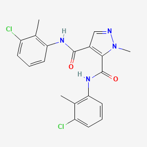 molecular formula C20H18Cl2N4O2 B4372148 N~4~,N~5~-BIS(3-CHLORO-2-METHYLPHENYL)-1-METHYL-1H-PYRAZOLE-4,5-DICARBOXAMIDE 