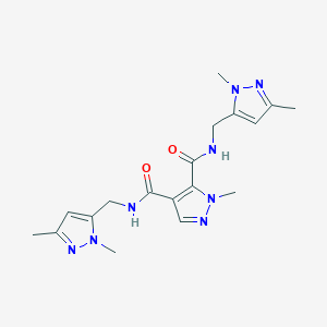 molecular formula C18H24N8O2 B4372156 N~4~,N~5~-BIS[(1,3-DIMETHYL-1H-PYRAZOL-5-YL)METHYL]-1-METHYL-1H-PYRAZOLE-4,5-DICARBOXAMIDE 