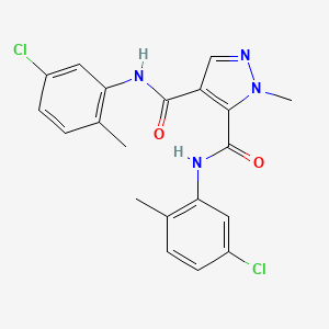 molecular formula C20H18Cl2N4O2 B4372157 N~4~,N~5~-BIS(5-CHLORO-2-METHYLPHENYL)-1-METHYL-1H-PYRAZOLE-4,5-DICARBOXAMIDE 