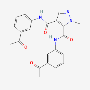 molecular formula C22H20N4O4 B4372165 N~4~,N~5~-BIS(3-ACETYLPHENYL)-1-METHYL-1H-PYRAZOLE-4,5-DICARBOXAMIDE 