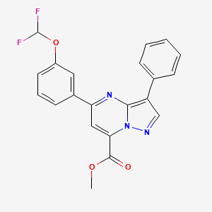 molecular formula C21H15F2N3O3 B4372200 methyl 5-[3-(difluoromethoxy)phenyl]-3-phenylpyrazolo[1,5-a]pyrimidine-7-carboxylate 