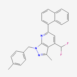 4-(difluoromethyl)-3-methyl-1-(4-methylbenzyl)-6-(1-naphthyl)-1H-pyrazolo[3,4-b]pyridine