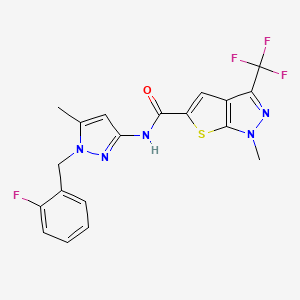 N~5~-[1-(2-FLUOROBENZYL)-5-METHYL-1H-PYRAZOL-3-YL]-1-METHYL-3-(TRIFLUOROMETHYL)-1H-THIENO[2,3-C]PYRAZOLE-5-CARBOXAMIDE