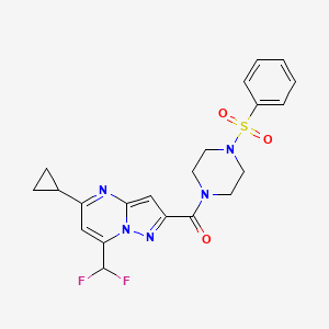 [5-CYCLOPROPYL-7-(DIFLUOROMETHYL)PYRAZOLO[1,5-A]PYRIMIDIN-2-YL][4-(PHENYLSULFONYL)PIPERAZINO]METHANONE