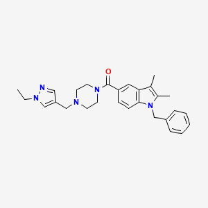 (1-BENZYL-2,3-DIMETHYL-1H-INDOL-5-YL){4-[(1-ETHYL-1H-PYRAZOL-4-YL)METHYL]PIPERAZINO}METHANONE