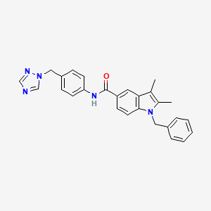 molecular formula C27H25N5O B4372337 1-BENZYL-2,3-DIMETHYL-N~5~-[4-(1H-1,2,4-TRIAZOL-1-YLMETHYL)PHENYL]-1H-INDOLE-5-CARBOXAMIDE 