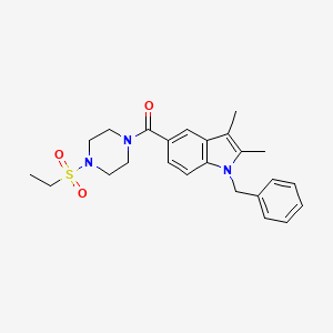 molecular formula C24H29N3O3S B4372345 (1-BENZYL-2,3-DIMETHYL-1H-INDOL-5-YL)[4-(ETHYLSULFONYL)PIPERAZINO]METHANONE 