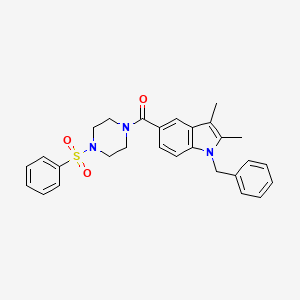 molecular formula C28H29N3O3S B4372355 1-benzyl-2,3-dimethyl-5-{[4-(phenylsulfonyl)-1-piperazinyl]carbonyl}-1H-indole 