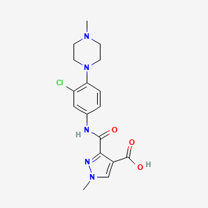 molecular formula C17H20ClN5O3 B4372370 3-{[3-CHLORO-4-(4-METHYLPIPERAZINO)ANILINO]CARBONYL}-1-METHYL-1H-PYRAZOLE-4-CARBOXYLIC ACID 