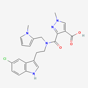 molecular formula C22H22ClN5O3 B4372397 3-({[2-(5-chloro-1H-indol-3-yl)ethyl][(1-methyl-1H-pyrrol-2-yl)methyl]amino}carbonyl)-1-methyl-1H-pyrazole-4-carboxylic acid 