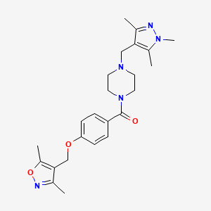 {4-[(3,5-DIMETHYL-4-ISOXAZOLYL)METHOXY]PHENYL}{4-[(1,3,5-TRIMETHYL-1H-PYRAZOL-4-YL)METHYL]PIPERAZINO}METHANONE