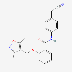 molecular formula C21H19N3O3 B4372446 N~1~-[4-(CYANOMETHYL)PHENYL]-2-[(3,5-DIMETHYL-4-ISOXAZOLYL)METHOXY]BENZAMIDE 