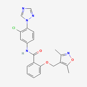 N-[3-chloro-4-(1H-1,2,4-triazol-1-yl)phenyl]-2-[(3,5-dimethyl-4-isoxazolyl)methoxy]benzamide