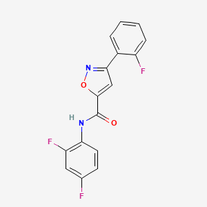 molecular formula C16H9F3N2O2 B4372462 N-(2,4-difluorophenyl)-3-(2-fluorophenyl)-1,2-oxazole-5-carboxamide 