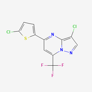 molecular formula C11H4Cl2F3N3S B4372574 3-chloro-5-(5-chloro-2-thienyl)-7-(trifluoromethyl)pyrazolo[1,5-a]pyrimidine 