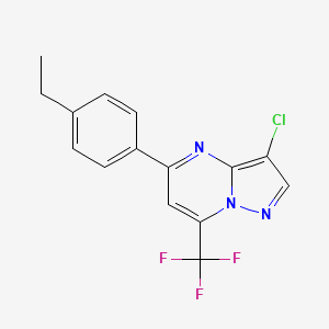 molecular formula C15H11ClF3N3 B4372578 3-chloro-5-(4-ethylphenyl)-7-(trifluoromethyl)pyrazolo[1,5-a]pyrimidine 