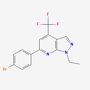 molecular formula C15H11BrF3N3 B4372584 6-(4-bromophenyl)-1-ethyl-4-(trifluoromethyl)-1H-pyrazolo[3,4-b]pyridine 