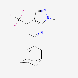 molecular formula C19H22F3N3 B4372602 6-(1-adamantyl)-1-ethyl-4-(trifluoromethyl)-1H-pyrazolo[3,4-b]pyridine 