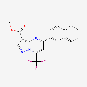 molecular formula C19H12F3N3O2 B4372635 methyl 5-(2-naphthyl)-7-(trifluoromethyl)pyrazolo[1,5-a]pyrimidine-3-carboxylate 