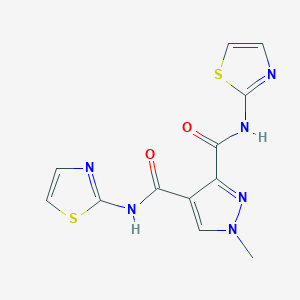 molecular formula C12H10N6O2S2 B4372644 1-METHYL-N~3~,N~4~-DI(1,3-THIAZOL-2-YL)-1H-PYRAZOLE-3,4-DICARBOXAMIDE 