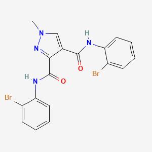 molecular formula C18H14Br2N4O2 B4372654 N~3~,N~4~-BIS(2-BROMOPHENYL)-1-METHYL-1H-PYRAZOLE-3,4-DICARBOXAMIDE 