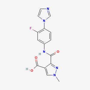 3-{[3-FLUORO-4-(1H-IMIDAZOL-1-YL)ANILINO]CARBONYL}-1-METHYL-1H-PYRAZOLE-4-CARBOXYLIC ACID