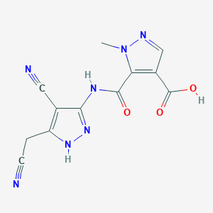 5-({[4-cyano-3-(cyanomethyl)-1H-pyrazol-5-yl]amino}carbonyl)-1-methyl-1H-pyrazole-4-carboxylic acid