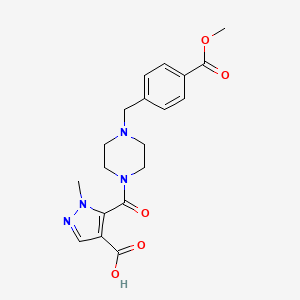 molecular formula C19H22N4O5 B4372730 5-({4-[4-(methoxycarbonyl)benzyl]-1-piperazinyl}carbonyl)-1-methyl-1H-pyrazole-4-carboxylic acid 