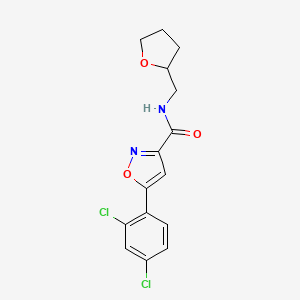 molecular formula C15H14Cl2N2O3 B4372738 5-(2,4-DICHLOROPHENYL)-N~3~-(TETRAHYDRO-2-FURANYLMETHYL)-3-ISOXAZOLECARBOXAMIDE 