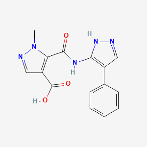 molecular formula C15H13N5O3 B4372742 1-methyl-5-{[(4-phenyl-1H-pyrazol-5-yl)amino]carbonyl}-1H-pyrazole-4-carboxylic acid 