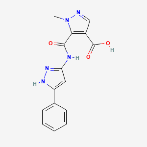 1-methyl-5-{[(3-phenyl-1H-pyrazol-5-yl)amino]carbonyl}-1H-pyrazole-4-carboxylic acid