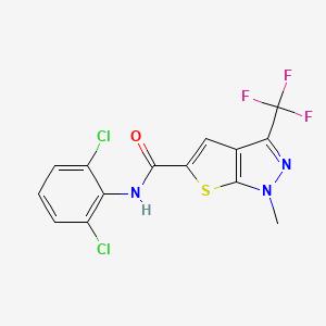 N-(2,6-dichlorophenyl)-1-methyl-3-(trifluoromethyl)-1H-thieno[2,3-c]pyrazole-5-carboxamide