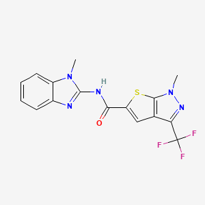 1-methyl-N-(1-methyl-1H-benzimidazol-2-yl)-3-(trifluoromethyl)-1H-thieno[2,3-c]pyrazole-5-carboxamide