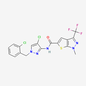 N~5~-[4-Chloro-1-(2-chlorobenzyl)-1H-pyrazol-3-YL]-1-methyl-3-(trifluoromethyl)-1H-thieno[2,3-C]pyrazole-5-carboxamide