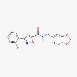 N~5~-(1,3-BENZODIOXOL-5-YLMETHYL)-3-(2-FLUOROPHENYL)-5-ISOXAZOLECARBOXAMIDE