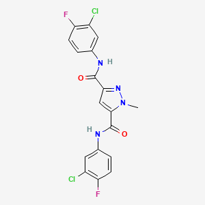 N~3~,N~5~-BIS(3-CHLORO-4-FLUOROPHENYL)-1-METHYL-1H-PYRAZOLE-3,5-DICARBOXAMIDE