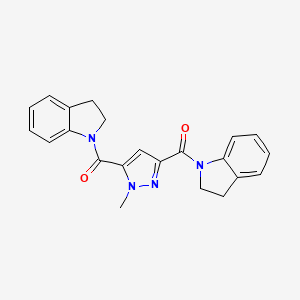 molecular formula C22H20N4O2 B4372836 2,3-DIHYDRO-1H-INDOL-1-YL[3-(2,3-DIHYDRO-1H-INDOL-1-YLCARBONYL)-1-METHYL-1H-PYRAZOL-5-YL]METHANONE 