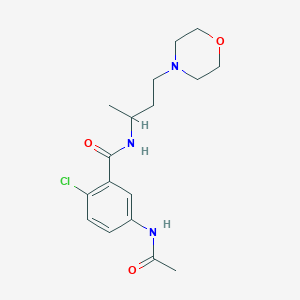 molecular formula C17H24ClN3O3 B4372853 5-(acetylamino)-2-chloro-N-(1-methyl-3-morpholin-4-ylpropyl)benzamide 