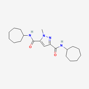 molecular formula C20H32N4O2 B4372854 N~3~,N~5~-DICYCLOHEPTYL-1-METHYL-1H-PYRAZOLE-3,5-DICARBOXAMIDE 