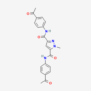 N~3~,N~5~-BIS(4-ACETYLPHENYL)-1-METHYL-1H-PYRAZOLE-3,5-DICARBOXAMIDE