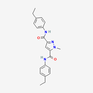 molecular formula C22H24N4O2 B4372875 N~3~,N~5~-BIS(4-ETHYLPHENYL)-1-METHYL-1H-PYRAZOLE-3,5-DICARBOXAMIDE 