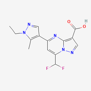 molecular formula C14H13F2N5O2 B4372892 7-(difluoromethyl)-5-(1-ethyl-5-methyl-1H-pyrazol-4-yl)pyrazolo[1,5-a]pyrimidine-3-carboxylic acid 