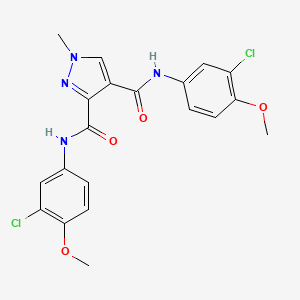 N~3~,N~4~-BIS(3-CHLORO-4-METHOXYPHENYL)-1-METHYL-1H-PYRAZOLE-3,4-DICARBOXAMIDE