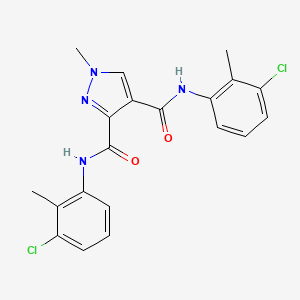 molecular formula C20H18Cl2N4O2 B4372910 N~3~,N~4~-BIS(3-CHLORO-2-METHYLPHENYL)-1-METHYL-1H-PYRAZOLE-3,4-DICARBOXAMIDE 