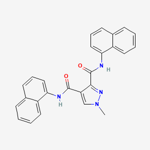 molecular formula C26H20N4O2 B4372914 1-METHYL-N~3~,N~4~-DI(1-NAPHTHYL)-1H-PYRAZOLE-3,4-DICARBOXAMIDE 