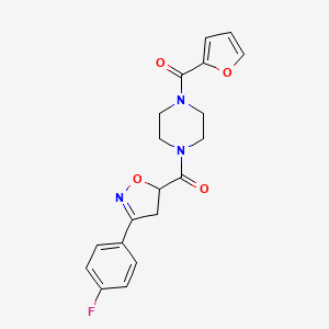 [3-(4-FLUOROPHENYL)-4,5-DIHYDRO-5-ISOXAZOLYL][4-(2-FURYLCARBONYL)PIPERAZINO]METHANONE