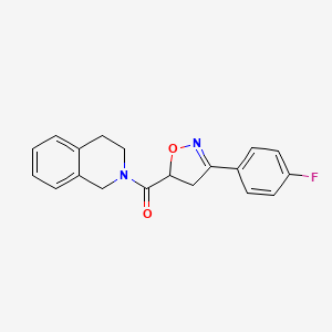 molecular formula C19H17FN2O2 B4372932 2-{[3-(4-fluorophenyl)-4,5-dihydro-5-isoxazolyl]carbonyl}-1,2,3,4-tetrahydroisoquinoline 