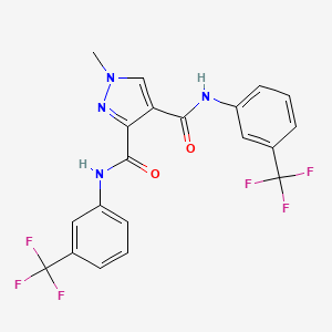 molecular formula C20H14F6N4O2 B4372933 1-METHYL-N~3~,N~4~-BIS[3-(TRIFLUOROMETHYL)PHENYL]-1H-PYRAZOLE-3,4-DICARBOXAMIDE 