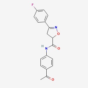 N-(4-acetylphenyl)-3-(4-fluorophenyl)-4,5-dihydro-1,2-oxazole-5-carboxamide